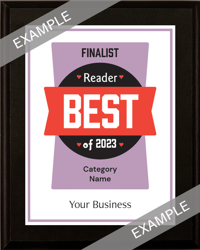 Best of 2023 Finalist 7" x 9" Custom Wood Plaque (includes medallion)