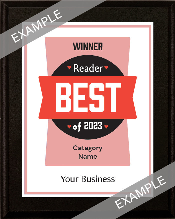 Best of 2023 Winner 7" x 9" Custom Wood Plaque (includes medallion)
